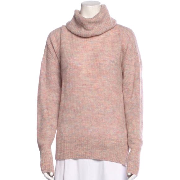 IRO Daisy Pink Space Dye Wool Alpaca Cowl Neck Oversized Sweater S - Picture 5 of 11